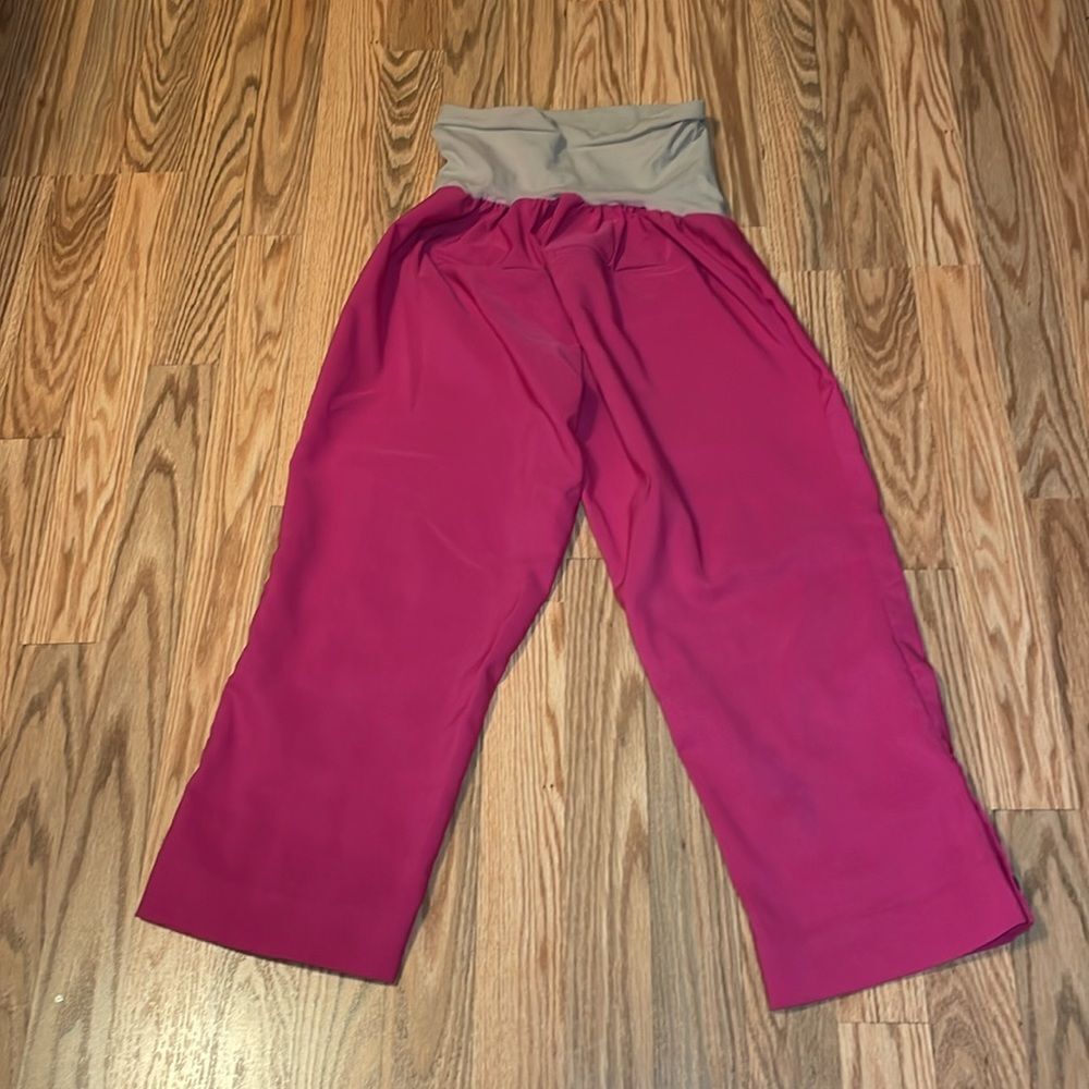 Vintage Hot pink Maternity Capri pants, stretchy capris, Large - Picture 7 of 7